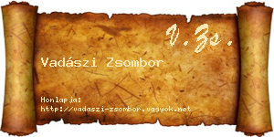 Vadászi Zsombor névjegykártya